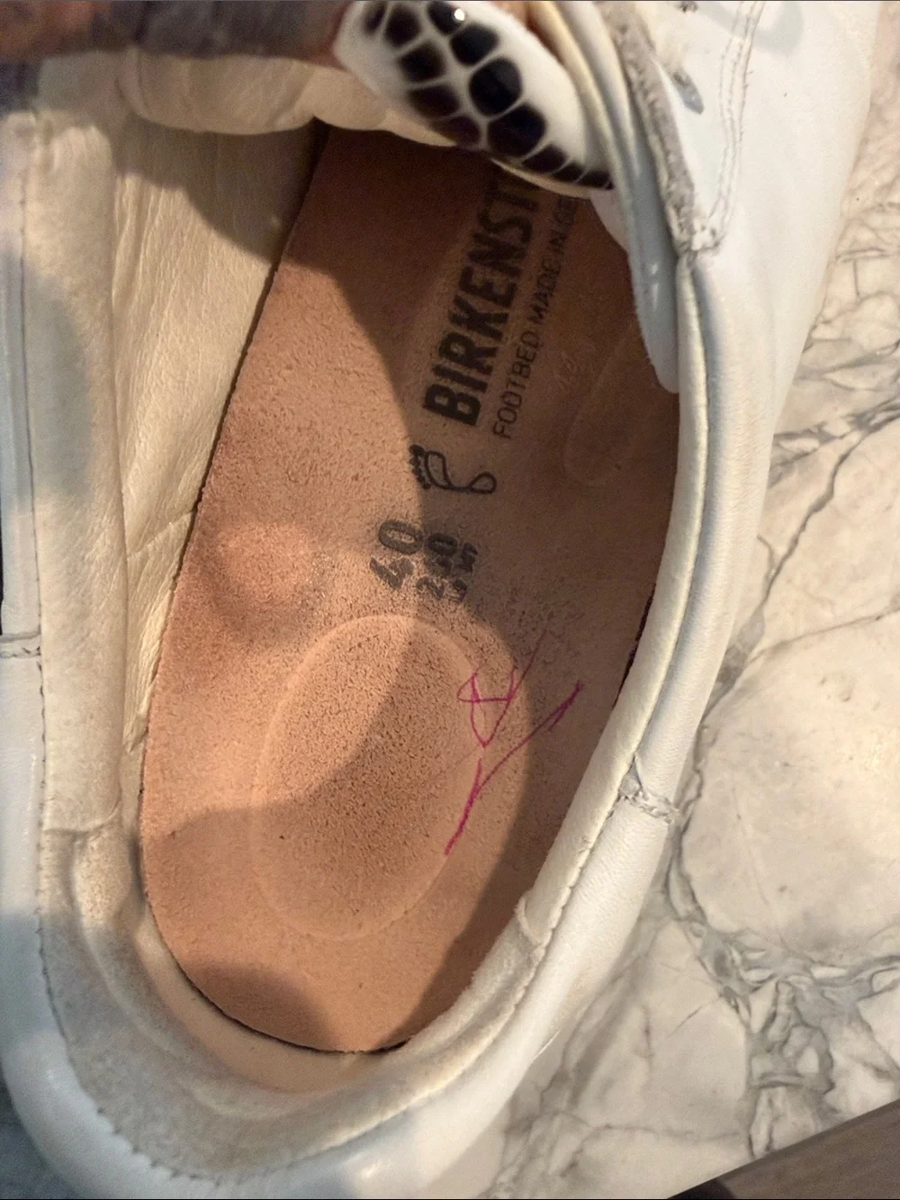 Birkenstock White Low-Top Leather Sneakers 9